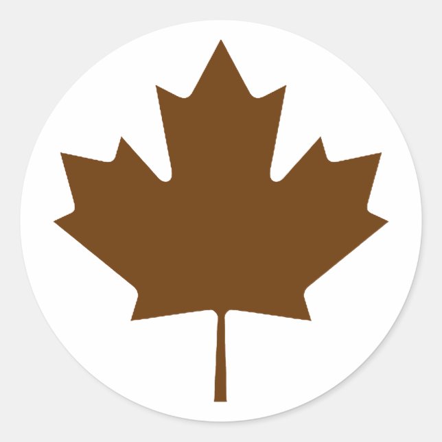 Sticker Rond Feuille d'érable BrownTransp les cadeaux de Zazzle (Devant)