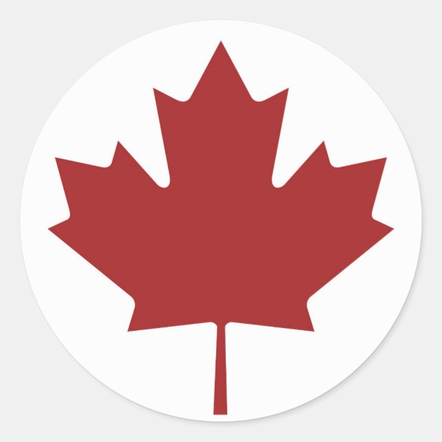 Sticker Rond Feuille d'érable canadienne (Devant)