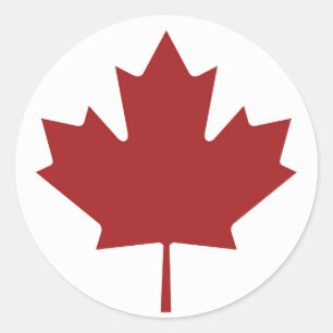 Sticker Rond Feuille d'érable canadienne