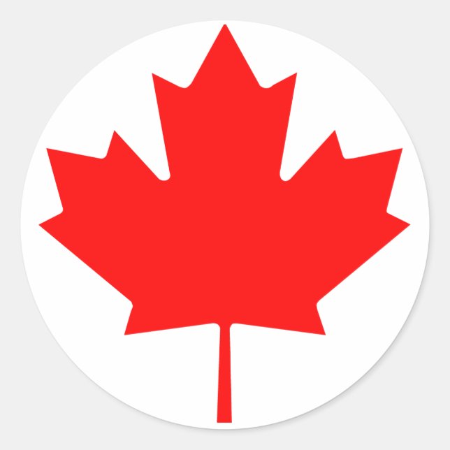 Sticker Rond Feuille d'érable canadienne (Devant)