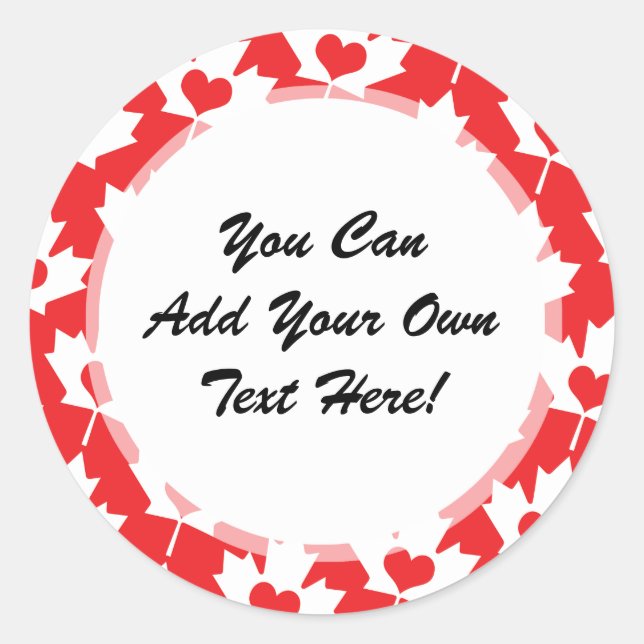 Sticker Rond Feuille d'érable canadienne classique de drapeau (Devant)