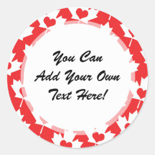 Sticker Rond Feuille d'érable canadienne classique de drapeau