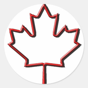 Sticker Rond Feuille d'érable canadienne intégrée