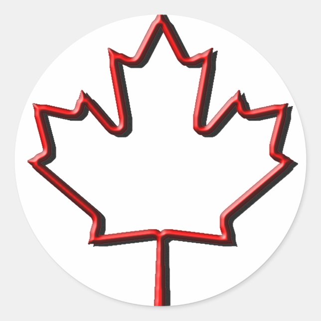 Sticker Rond Feuille d'érable canadienne intégrée (Devant)