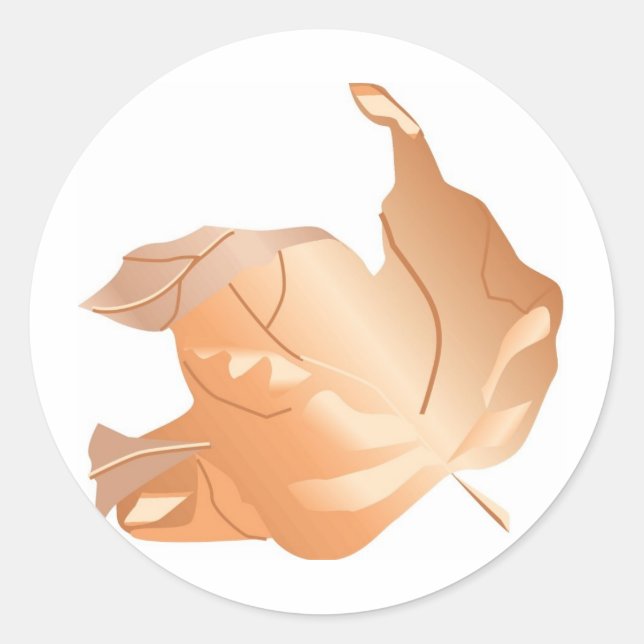 Sticker Rond Feuille d'érable dégradée d'automne (Devant)