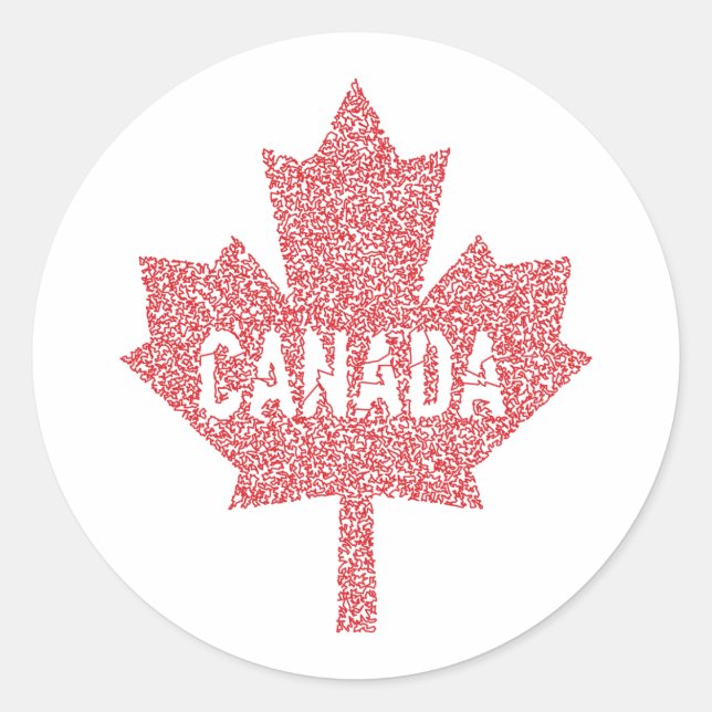 Sticker Rond Feuille d'érable du Canada (Devant)