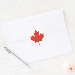 STICKER ROND FEUILLE D'ÉRABLE DU CANADA