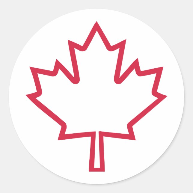 Sticker Rond Feuille d'érable du Canada (Devant)