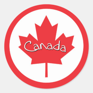 Sticker Rond Feuille d'érable du Canada