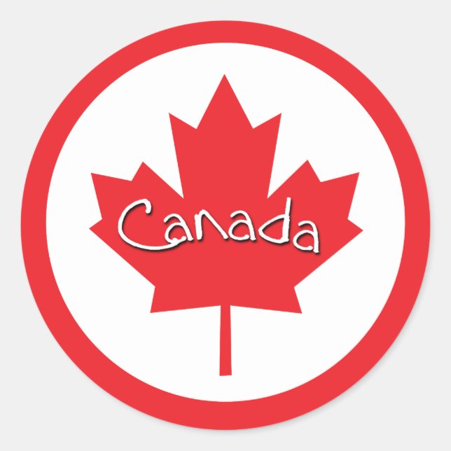 Sticker Rond Feuille d'érable du Canada (Devant)