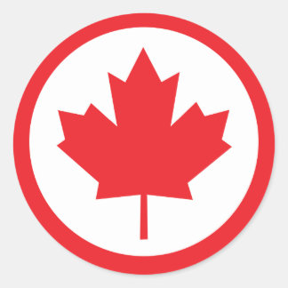 Sticker Rond Feuille d'érable du Canada