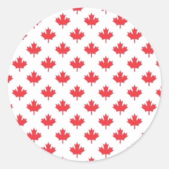 Sticker Rond Feuille d'érable rouge (Devant)