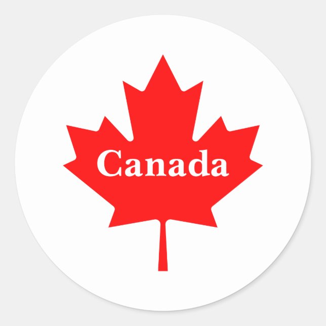 Sticker Rond Feuille d'érable rouge du Canada avec texte person (Devant)