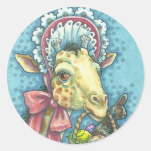 Sticker Rond Feuille D'ÉTIQUETTE GIRAFFE DE L'EST DU Printemps