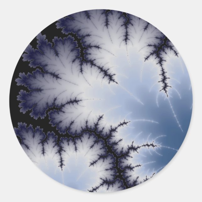 Sticker Rond Feuille d'hiver (Devant)