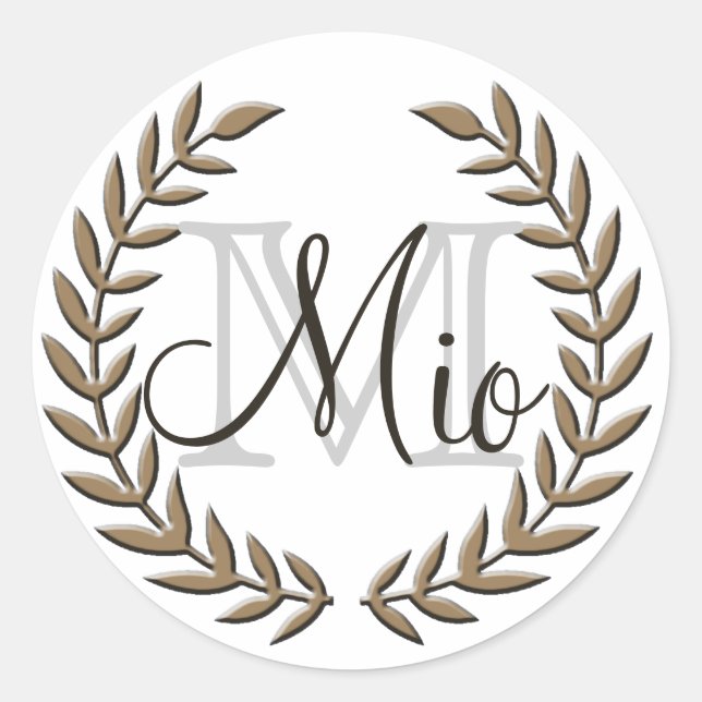 Sticker Rond Feuille d'olive (Devant)