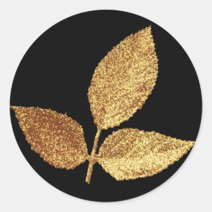Sticker Rond Feuille d'or