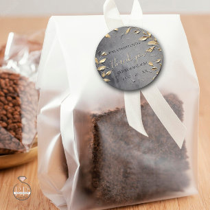 Sticker Rond Feuille d'or Impasto noir