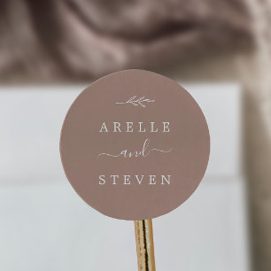 Sticker Rond Feuille minimale   Enveloppe Mariage neutre