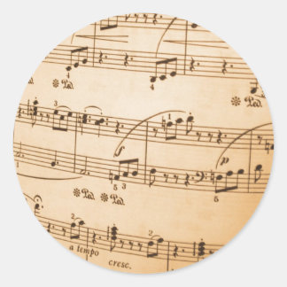 Sticker Rond Feuille Modèle de musique Créez vos propres cadeau