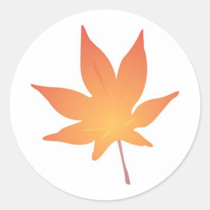 Sticker Rond Feuille orange de flamme