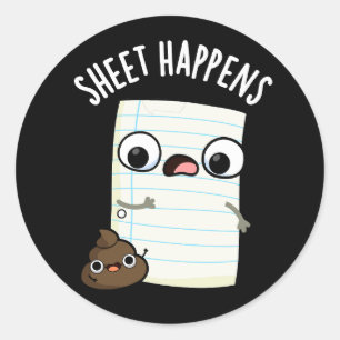 Sticker Rond Feuille se passe drôle jeu de papier amusant BG fo