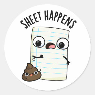 Sticker Rond Feuille se produit amusant jeu de papier