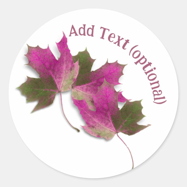 Sticker Rond Feuilles automnales roses (Devant)
