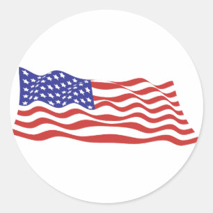 Sticker Rond Feuilles d'autocollant de drapeau des Etats-Unis