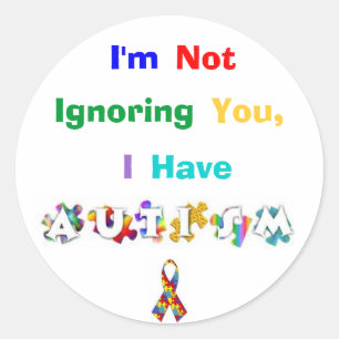 Sticker Rond Feuilles d'autocollants "Autism Rainbow"