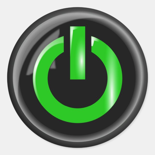 Sticker Rond Feuilles d'autocollants du bouton d'alimentation v (Devant)