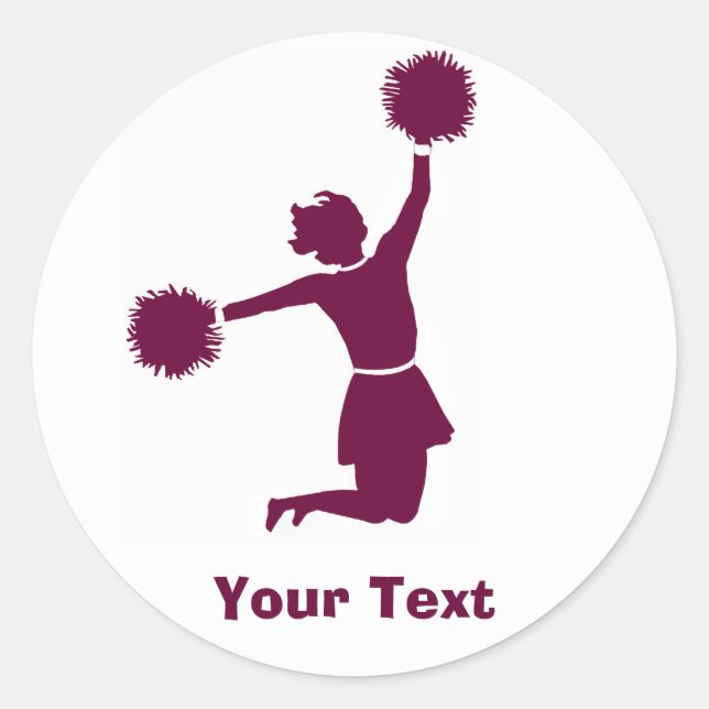 Sticker Rond Feuilles d'autocollants pom-pom girl en silhouette (Devant)