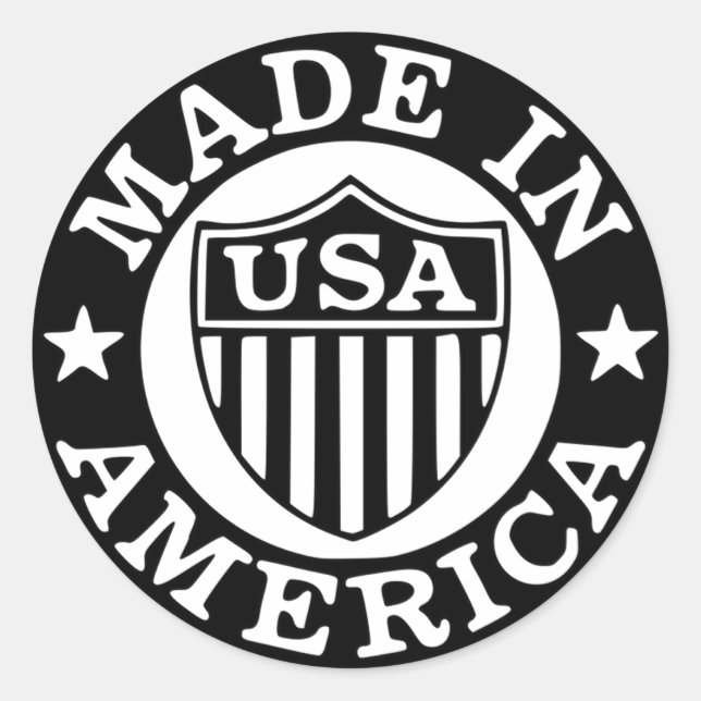 Sticker Rond Feuilles d'autocollants ronds Made In America (Devant)
