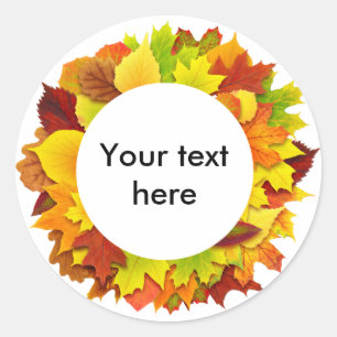 Sticker Rond Feuilles d'automne