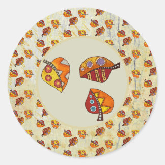 Sticker Rond feuilles d'automne