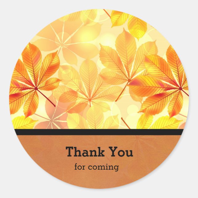 Sticker Rond Feuilles d'automne (Devant)