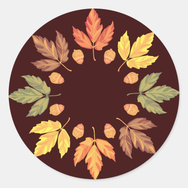 Sticker Rond Feuilles d'automne (Devant)