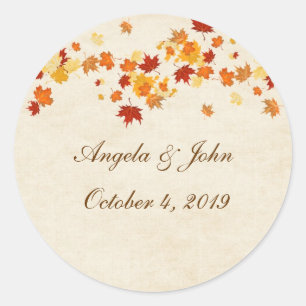 Sticker Rond Feuilles d'automne