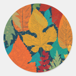 Sticker Rond Feuilles d'automne