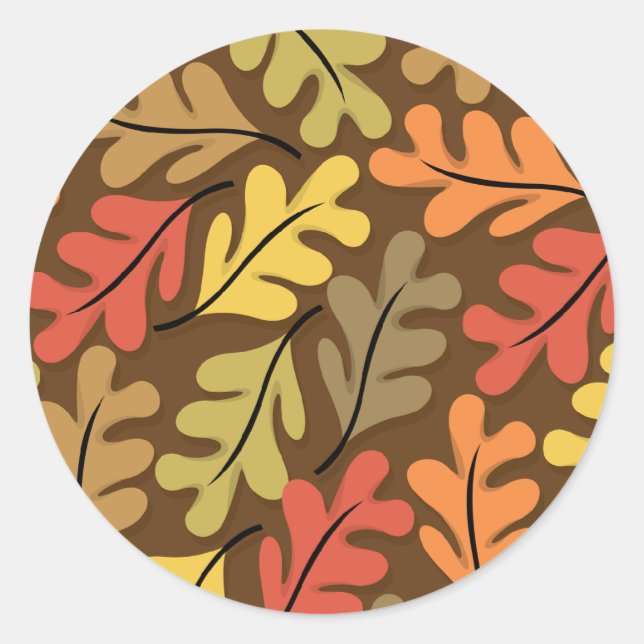 Sticker Rond Feuilles d'automne chaudes (Devant)