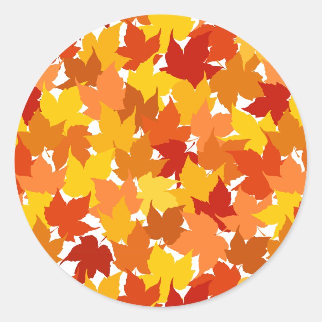Sticker Rond Feuilles d'automne de l'érable (Devant)