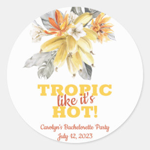 Sticker Rond Feuilles de bananier Tropic comme c'est chaud ! Ba