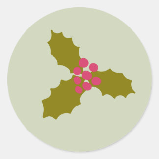 Sticker Rond Feuilles de houx