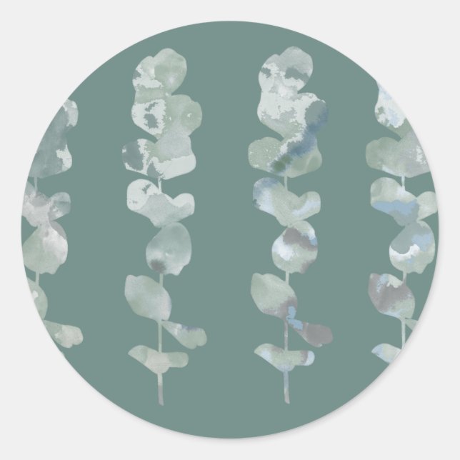 Sticker Rond Feuilles de l'eucalyptus (Devant)