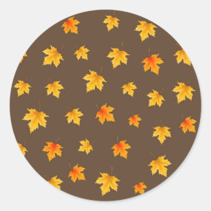 Sticker Rond Feuilles d'érable d'automne