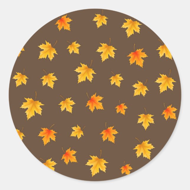 Sticker Rond Feuilles d'érable d'automne (Devant)