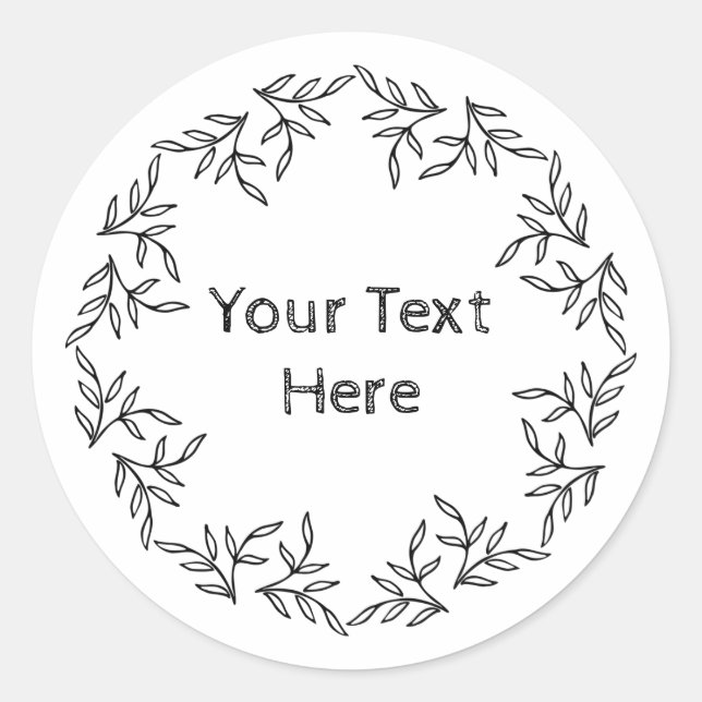 Sticker Rond Feuilles et succursales (Devant)