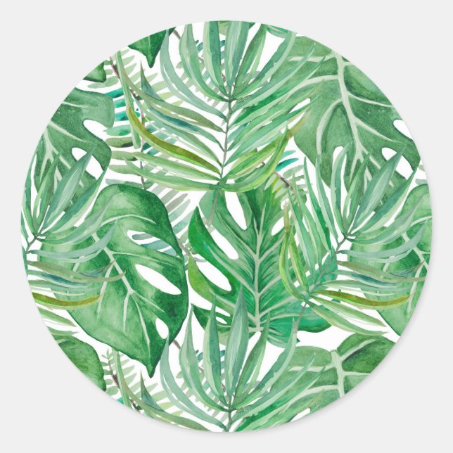 Sticker Rond Feuilles Palm (Devant)