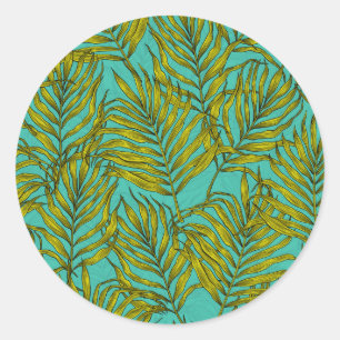 Sticker Rond Feuilles Palm