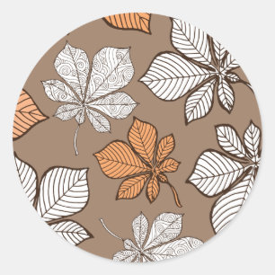Sticker Rond Feuilles stylisés 7